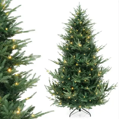 Image de Sapin de Noël artificiel CM25025DE-L avec 340 lumières LED blanc chaud, 210 cm