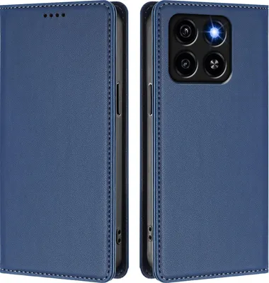 Image de Etui en cuir pour ZTE Blade A35 / A55, étui magnétique en cuirPolyuréthaneavec support Bleu foncé