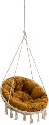 Zdjęcie produktu dla Poduszka "Dom Bociana" - Ø 92 cm - do wiszącego fotela i siedziska hamakowego - Aksamitna, miękka i elegancka | Poduszka, Poduszka do prania, Okrągła, Huśtawka, Siedzisko huśtawki | PillowPrim