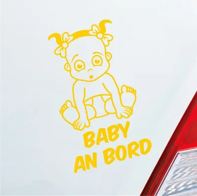 Produktbild von Auto Aufkleber Baby an Bord on Tour Süß 17x28 cm Gelb Sticker Heckscheibenaufkleber