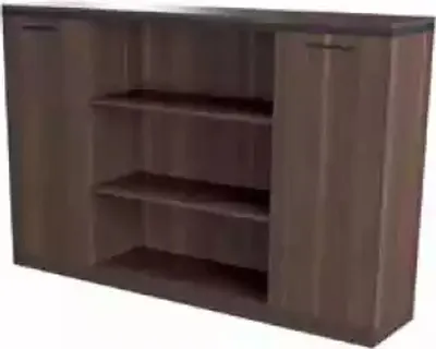 Image de Bureau Bibliothèque Meubles en bois massif Consoles Étagères Armoire avec tiroirs