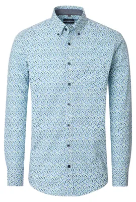 Produktbild von CASAMODA Herren Freizeithemd Button-Down Casual Grün gepunktet XL