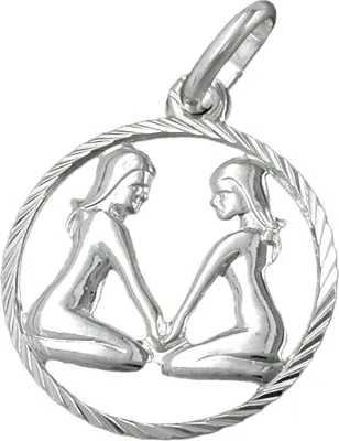 Produktbild von Anhänger Silberanhänger Sternzeichen Zwilling 925 Silber Damen