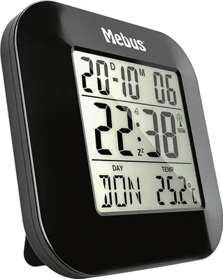 Produktbild von MEBUS Funkwecker digital 8,5x8x1,8cm schwarz