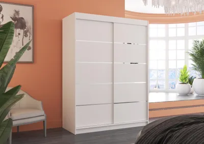 Obrázek produktu pro Šatní skříň s posuvnými dveřmi 150 cm FAKRIA - bílá