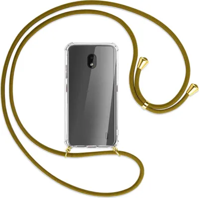 Produktbild von Handykette Backcover-Schutzhülle mit Band (Metall goldfarben) für Nokia 2.2 - khaki