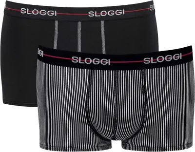 Produktbild von sloggi Herren Retro Pants 2-Pack Start Hipster - RED - DARK COMBINATION - Größe 4