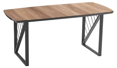 Produktbild von Stilvoller Esstisch braun schwarz Holz rechteckige Tischplatte Tisch