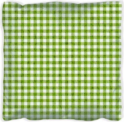 Produktbild von Wallario Premium Kissen, weiche Oberfläche, mit Motiv Muster einer Tischdecke in grün und weiß kariert, Größe: 30 x 30 cm, mit weißer Rückseite