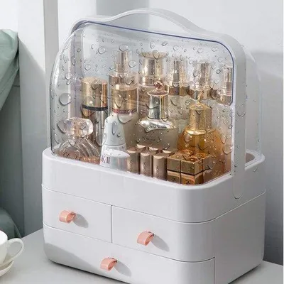 Produktbild von Kosmetikbox transparent schwarz Make-up Organizer