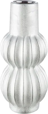 Produktbild von Gilde Vase,  Argento , Keramik, silberfarben, VE 2, H. 30 cm, D. 14 cm Höhe: 30.00 cm Durchmesser: 13.50 cm 34066