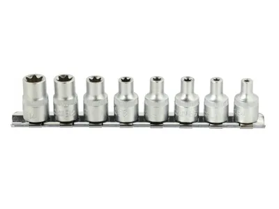 Image de Jeu de douilles Torx E4–E14, 3/8'', 8 pièces, Geko