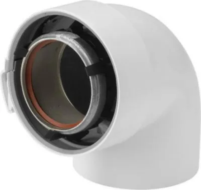 Produktbild von Ellenbogen aus Alu/PVC 90° 60/100