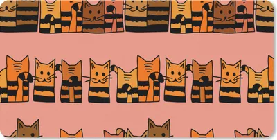 Produktbild von MuchoWow® Schreibtischunterlage Katzen - Muster - Tiere - Kinder 80x40 cm - XXL Mauspad - Gaming Mauspad