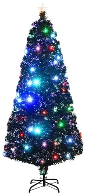 Obrázek produktu pro vidaXL Předsvětlený vánoční stromek se stojanem a LED diodami 180 cm ze skleněných vláken