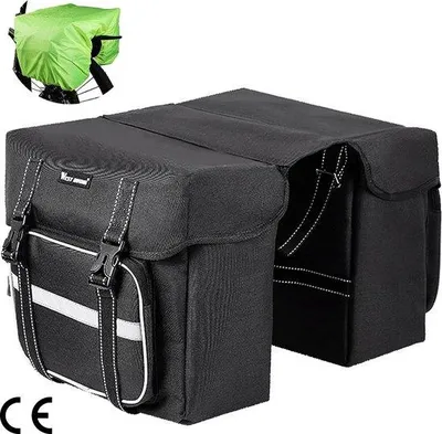 Produktbild von Famanu Fahrradtasche 25L - Geräumige Tasche für die Gepäckträger mit Regenhülle