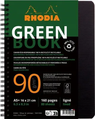 Image de RHODIA Collegeblock GREENBOOK DIN A5+ ligné noir 80 feuilles