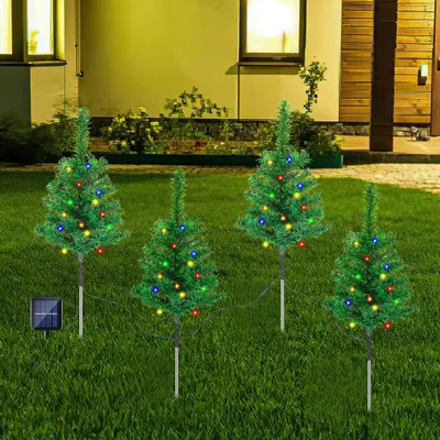 Produktbild von Faziango Solar Weihnachtsbaum Bodeneinstecklicht 1-zu-4 4W 8 Leuchtmodi