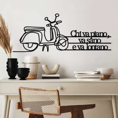Immagine prodotto di Wallity, Lontano 2, Accessorio decorativo da parete in metallo, Nero, 100 % METALLO, 60 x 25 cm