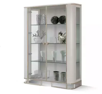 Produktbild von Vitrine Möbel Holz Weiß Luxus Vitrineschrank Design Italienische Möbel