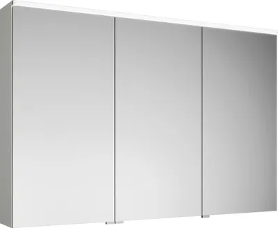 Image de armoire de toilette burgbad Eqio avec éclairage LED à poser, 3 portes, charnières centrales à droite, 1200x800x170mm, SPGS120LF2009