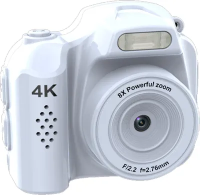 Produktbild von Kleine Digitalkamera, kompakt, 4K HD, 64 MP, mit Fülllicht, 19 Retro-Filtertypen für Studenten, Weiß