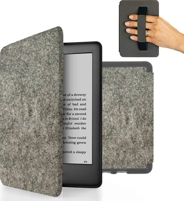 Produktbild von Filz Hülle Kindle Paperwhite 10. Gen J9G29R 6" 2019 Flip Case Hellgrau