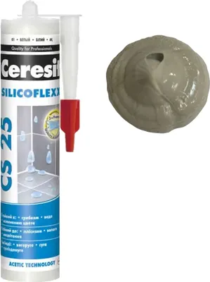 Produktbild von Ceresit Silikon Feuchtraumsilikon Sanitärsilikon Schimmel- & Pilzhemmend 280ml - grau