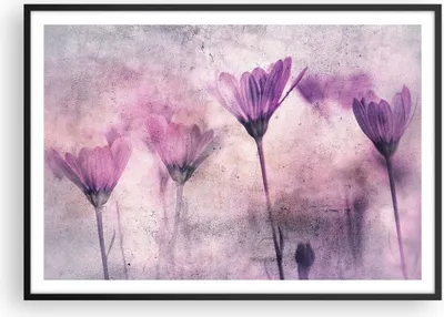 Produktbild von Gerahmtes Poster - Schwarzer Rahmen - Blumen Rosa Vintage - 100x70 cm - Wand Bild - Wanddeko - Wandbilder - Kunstposter - Wandposter - Bilderrahmen - Bilder - Kunstdruck - P2BAA100x70-4432
