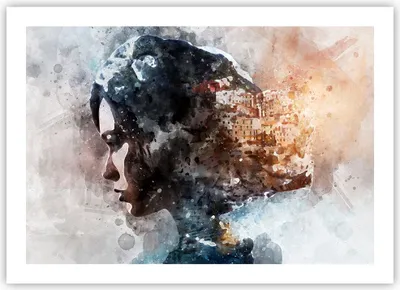 Produktbild von Poster - Poster ohne Rahmen - Frau Abstraktion - 70x50 cm - Wand Bild - Wanddeko - Wandbilder - Kunstposter - Wandposter - Bilder - Kunstdruck - Wanddekoration - Wandbild - P2XAA70x50-3956