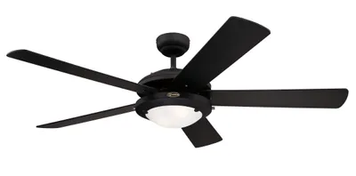 Obrázok produktu pre Stropný ventilátor Comet čierny 132 cm s osvetlením a sťahovacími reťazami