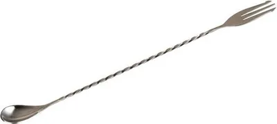 Produktbild von Barlöffel mit Gabel aus Edelstahl Länge 30 cm
