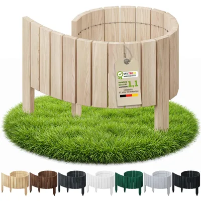 Produktbild von Floranica Flexible Beeteinfassung 20 x 100 cm Unbehandelt Rasenkante Beetumrandung Gartenzaun Steckzaun Holzzaun Rollboarder