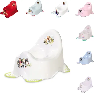 Image de Lorelli Pot BD, motifs amusants, protection contre les éclaboussures, pieds en caoutchouc antidérapant blanc beige