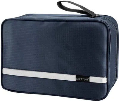Image de Grande trousse de toilette de voyage avec crochet, bleu foncé, pour femmes et hommes