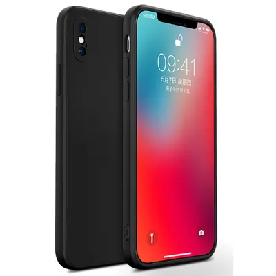 Obrázek produktu pro iPhone X Pouzdro, Tekuté Silikonové Gumové Pouzdro, Nárazuvzdorné a Odolné proti Poškrábání pro iPhone X černé