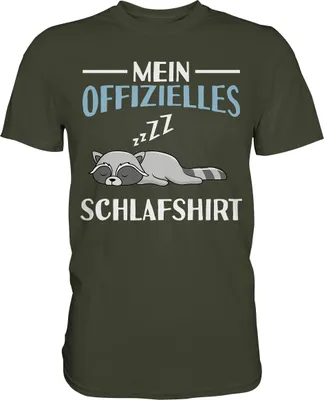 Produktbild von Offizielles Schlafshirt Nachthemd Schlafanzug Pyjama Waschbär T-Shirt – Urban Khaki / XL