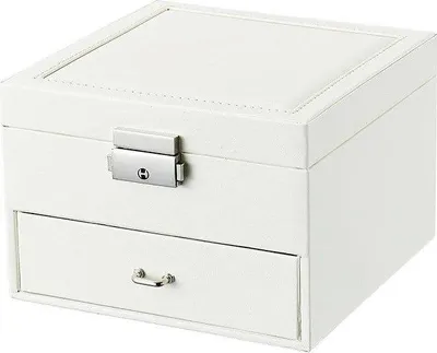 Obrázok produktu pre Zámková šperkovnica 16 x 16 cm – biela