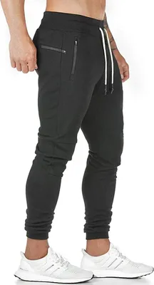 Produktbild von ASKSA Herren Jogginghose Sporthose Baumwolle Trainingshose Fit Freizeithose mit Taschen, Schwarz, M