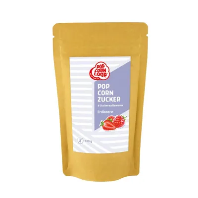 Produktbild von Popcornloop® ERDBEERE 500g Aroma perfekt geeignet für Zuckerwatte und Popcorn zum zubereiten Zuhause Süßes Premium Zuckeraroma