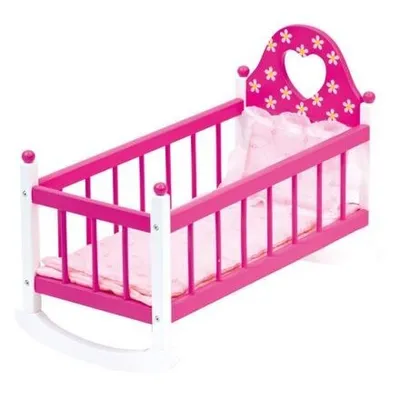 Produktbild von Puppenwiege rosa mit Bettwäsche, 3tlg.