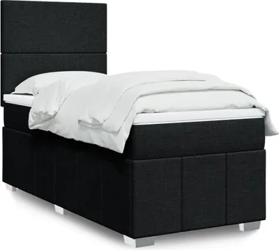 Produktbild von Boxspringbett mit Matratze Schwarz 100x200 cm Stoff, Klassische Betten 2024 Neu