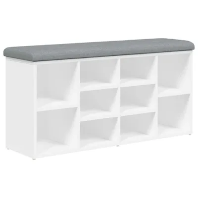 Obrázok produktu pre vidaXL Lavica na topánky, biela, 102 x 32 x 50 cm, drevotrieska