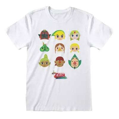 Produktbild von Nintendo T-Shirt M Weiß Uni Legend of Zelda T-Shirt M Weiß Uni Wind Waker Faces