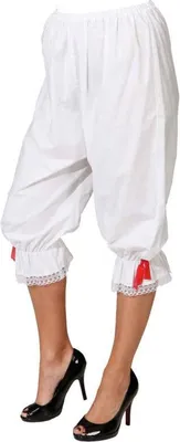 Produktbild von O40008-50-52 weiß Damen Schlafhose Rüschenhose Pluderhose Gr.50-52