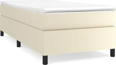 Obrázok produktu pre vidaXL Box spring bed frame cream 90x190 cm Imitácia kože