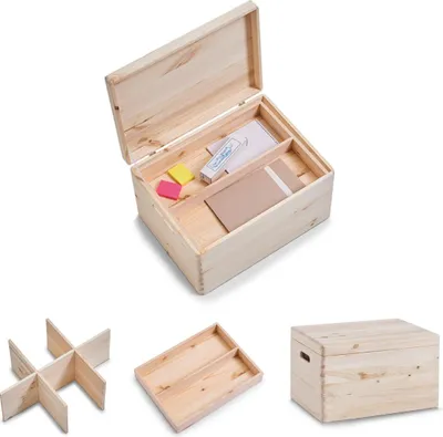 Produktbild von zeller Kisten-Set mit Deckel, 3-tlg. LBH 40x30x24 cm braun