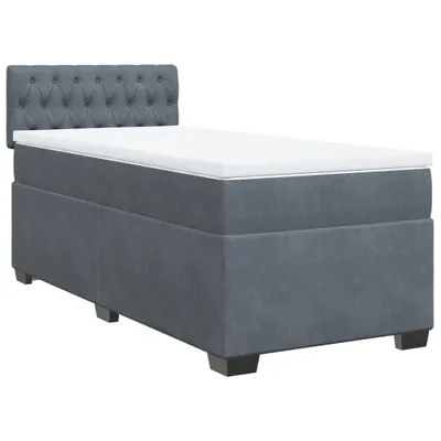 Produktbild von Boxspringbett mit Matratze Dunkelgrau 80x200 cm Samt