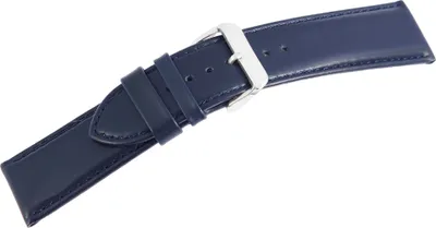 Produktbild von Echtleder-Uhrenarmband, gepolstert, dunkelblau, 18 mm - 24 mm