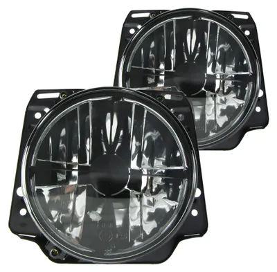 Für VW Golf 2 II MK2 2x Scheinwerfer Klarglas Schwarz Smoke SET in der Farbe Schwarz von Jom Car-Parts GmbH